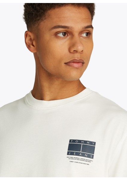 Bisiklet Yaka Ekru Erkek T-Shirt DM0DM20814YBL Tjm Reg Dna Graphıc modelleri