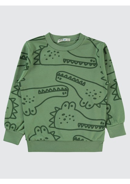 Erkek Çocuk Sweatshirt 2-5 Yaş Açık Haki