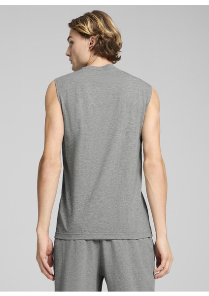 68262603 Ess No. 1 Logo Sleeveless Siyah Yuvarlak Yaka Regular Fit Baskılı Erkek T-Shirt