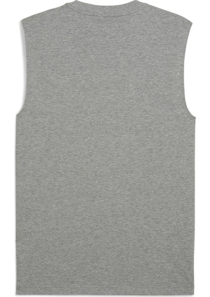 68262603 Ess No. 1 Logo Sleeveless Siyah Yuvarlak Yaka Regular Fit Baskılı Erkek T-Shirt