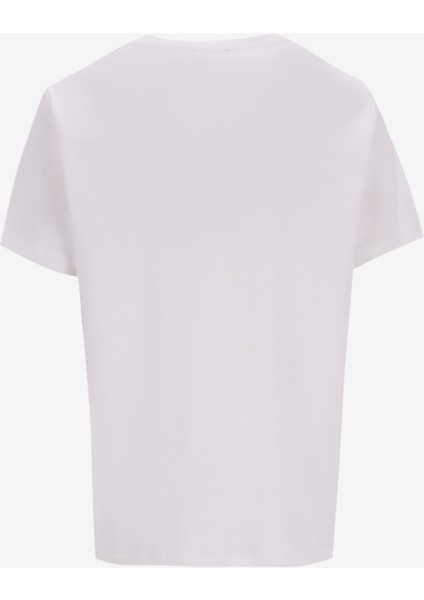 Bisiklet Yaka Baskılı Kırık Beyaz Kadın T-Shirt F5SL-TST0387 fiyatları