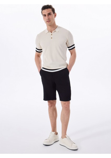 Polo Yaka Regular Fit Jakarlı Bej Erkek Kazak FC5SM-KZK 2567 fiyatları