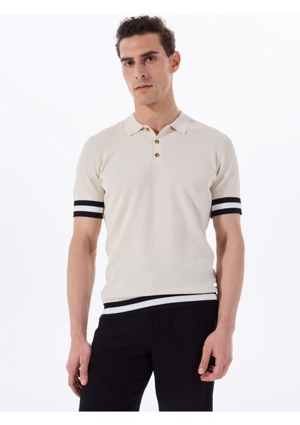 Polo Yaka Regular Fit Jakarlı Bej Erkek Kazak FC5SM-KZK 2567 modelleri