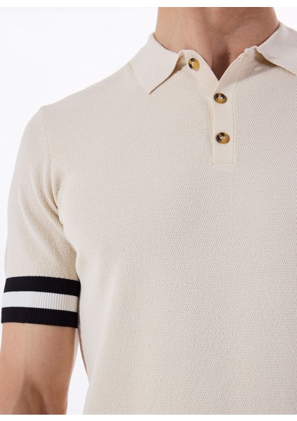 Polo Yaka Regular Fit Jakarlı Bej Erkek Kazak FC5SM-KZK 2567 fırsatları