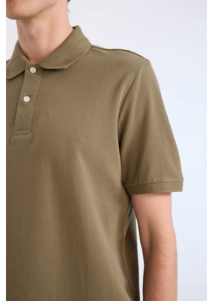 %100 Pamuk Regular Fit Polo Yaka Kısa Kollu Basic Düz Pike Kumaş Tişört C1293AX25SP indirimleri