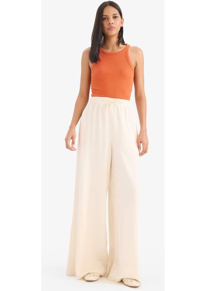 Slim Fit Dar Kesim Halter Yaka Basic Düz Fitilli Kaşkorse Atlet E2176AX25SP