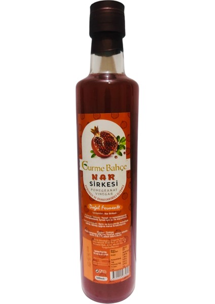 Nar Sirkesi 500 ml Pomegranate Vinegar - Katkı Koruyucu, Içermez - Nar - Doğal Fermente