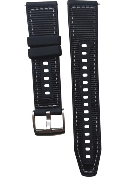 Huawei Watch Fit 2 Uyumlu Premium Dikişli Silikon Kordon Pim Çevirici Aparatlı Siyah fiyatları