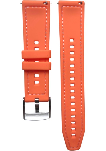 Huawei Watch Fit 2 Uyumlu Premium Dikişli Silikon Kordon Pim Çevirici Aparatlı Turuncu modelleri