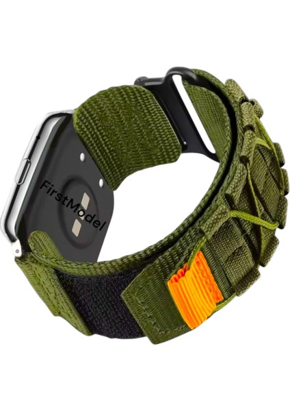 Huawei Watch Fit 2 Uyumlu Premium Ipli Örgü Bant Kordon Haki