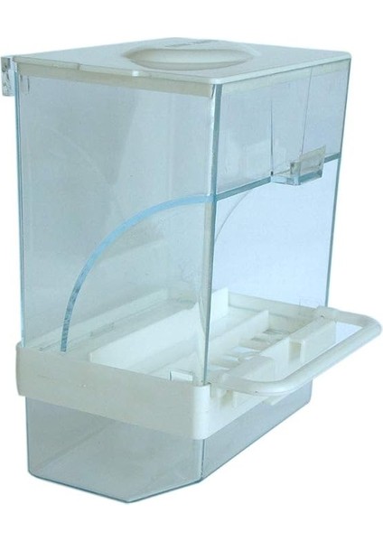 -Akıllı Kuş Yemliği Taban Hazneli Beyaz (10-7,5)-14,5 cm