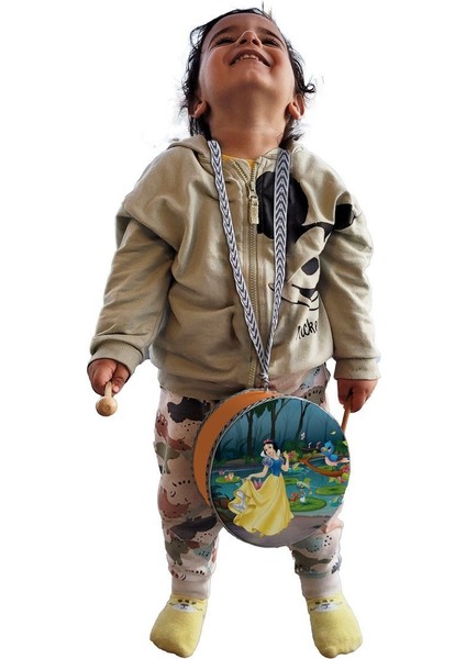 Pamuk Prenses Baskılı Deri Oyuncak Çocuk Davulu Turuncu( 2-5 Yaş) modelleri