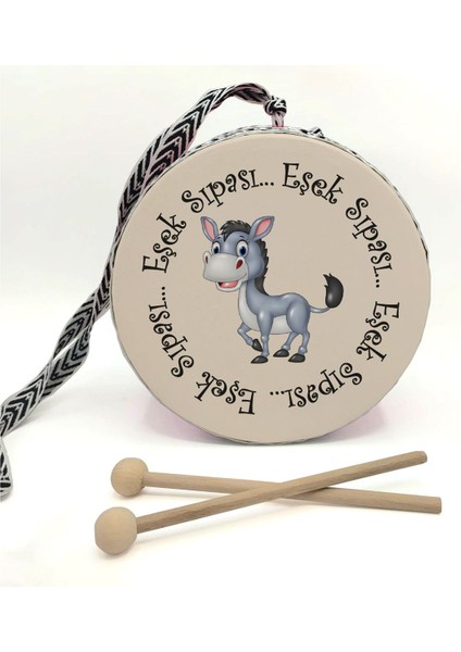 Eşek Sıpası Baskılı Deri Oyuncak Çocuk Davulu Mavi( 2-5 Yaş) fiyatları