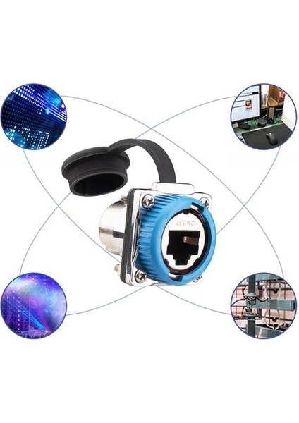 Powermaster PM-24597 Dişi - Dişi IP68 Su Geçirmez Metal RJ45 Konnektör