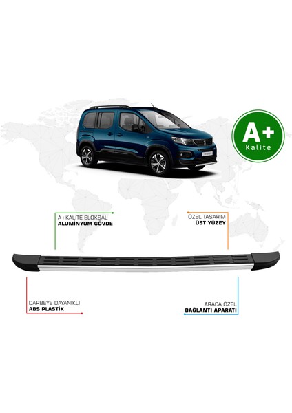 Peugeot Rifter Arka Basamak 2019 Model ve Sonrası S-Line