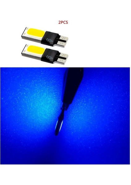 ( 2 x Adet ) 1 Takım LED T10 Dipsiz Ampul 12V Canbus Cob Blue ( Cob LED Canbus Mavi )