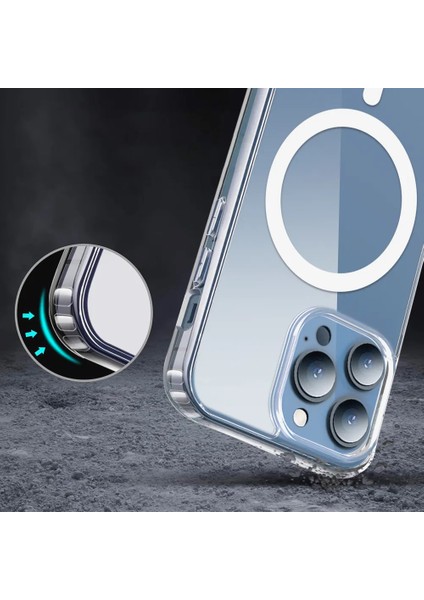 Apple iPhone 12 Pro Max Şeffaf Magsafe Kılıf Kamera Çıkıntılı Korumalı Silikon