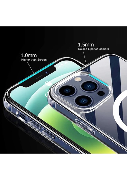 Apple iPhone 12 Pro Max Şeffaf Magsafe Kılıf Kamera Çıkıntılı Korumalı Silikon