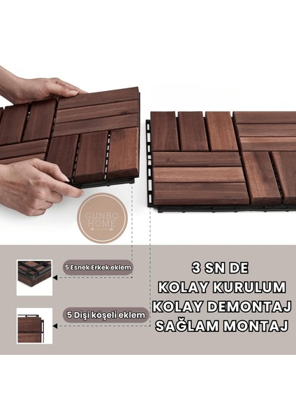 Akasya Ağacı Yer Karosu 9 Adet 1 Koli Bahçe Banyo Deck Ahşap Karo Masif Yer Döşemesi Balkon Deck modelleri