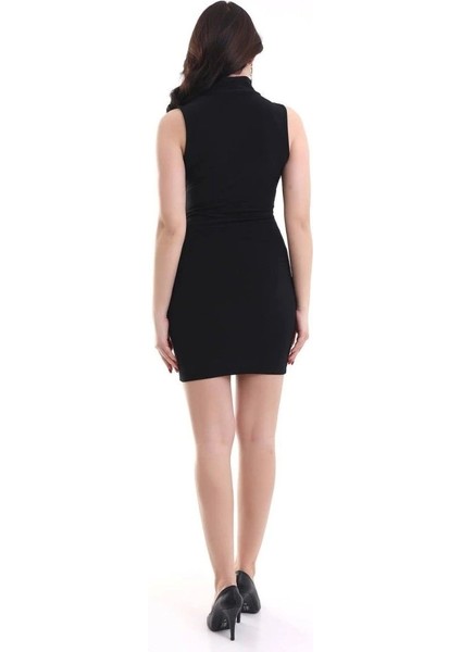 Kadın Asimetrik Yaka Sandy Kumaş Fırsat Ürün Diz Üstü Elbise modelleri