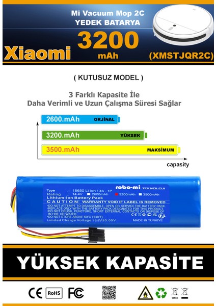 Xiaomi Mi Vacuum Mop 2C 3200mAh Robot Süpürge Bataryası - Gerçek Kapasite, Maksimum Güvenlik fiyatları