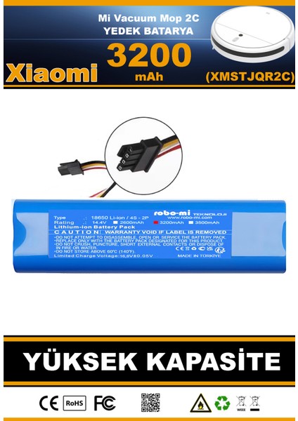 Xiaomi Mi Vacuum Mop 2C 3200mAh Robot Süpürge Bataryası - Gerçek Kapasite, Maksimum Güvenlik