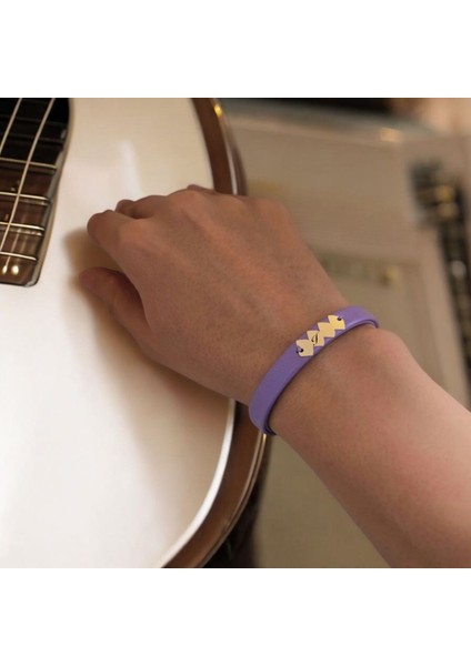 Kadınlara Özel 14 Ayar Altın Plakalı Hayat Döngüsü Figürlü Özgün Derili Harf Bilekliği-372Harf-MOR fiyatları