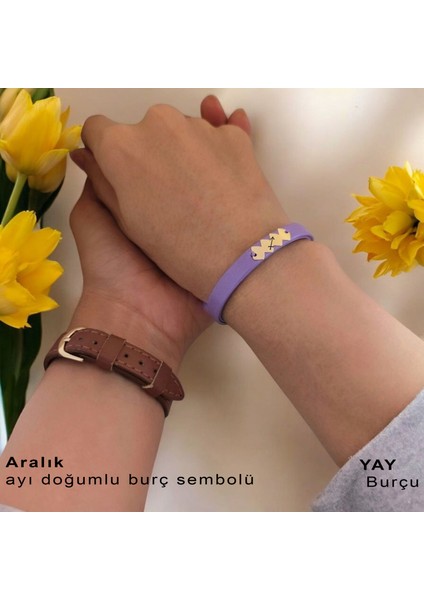 Özgün Derili Hayat Döngüsü Motifli 14 Ayar Altın Plakalı Kadınlara Özel Doğum Ay Bilekliği-372AY-MOR fırsatları