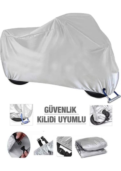 Bajaj Qute Re 60 Gri Kilit Uyumlu Motor Brandası Arka Çanta Uyumsuz Ultra Kalın Su Geçirmez