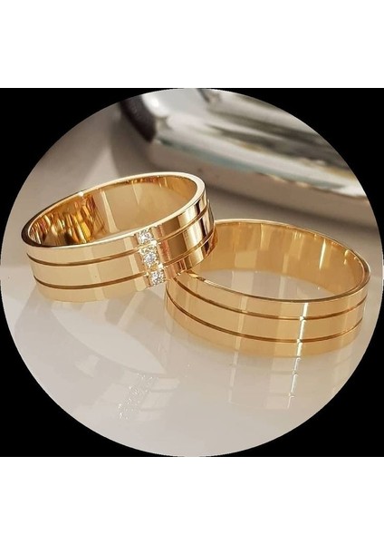 Erkek 7 mm Genişliğinde 14 Ayaraltın Kaplamalı 925 Ayar Gümüş Alyans