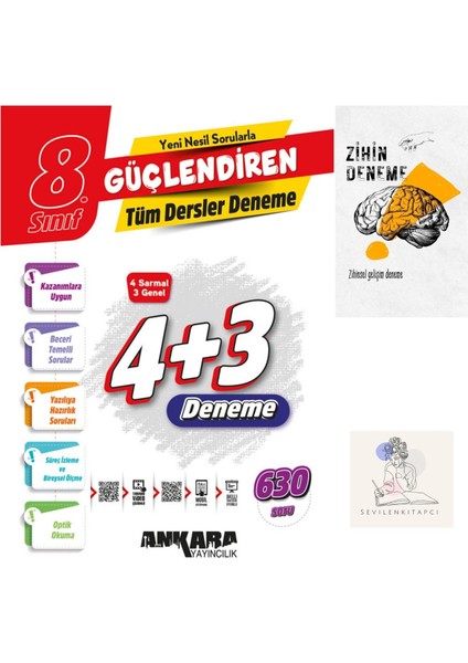 LGS Türkçe Güçlendiren 4+3 Deneme+Zihin Deneme+Sssk960