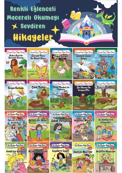 1. Sınıf Renkli Eğlenceli Maceralı Okumayı Sevdiren Hikayeler (20 Kitap)