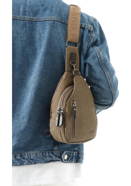 Erkek Bady Bag Göğüs Çantası Kanvas Kumaş Sırt Çantası 27*17 cm Günlük Omuz Çantası
