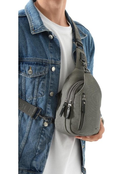 Erkek Bady Bag Göğüs Çantası Kanvas Kumaş Sırt Çantası 27*17 cm Günlük Omuz Çantası