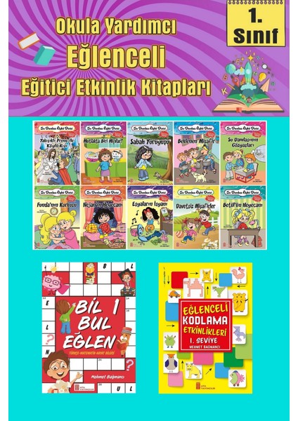 1.sınıflar Için Okumayı Sevdiren 10 Lu Hikaye Seti -Bil Bul Eğlen-Kodlama 10 (Okulda Evde Tatilde)