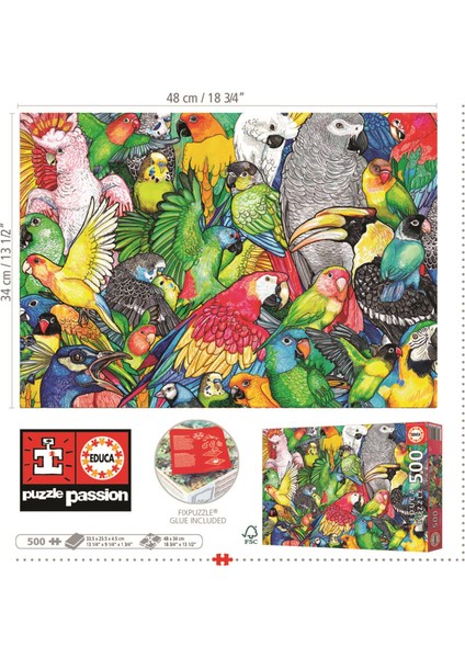 500 Parça Papağanlar / Parrots Puzzle - 19547 fiyatları