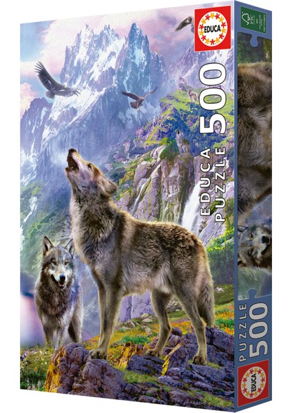 500 Parça Kayalardaki Kurtlar Puzzle - 19548 - Wolves In The Rocks