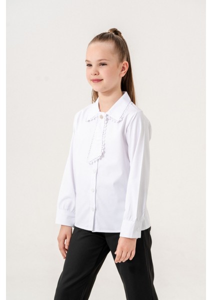 Kız Çocuk Dantelli Kravatlı Gömlek 6404 fiyatları