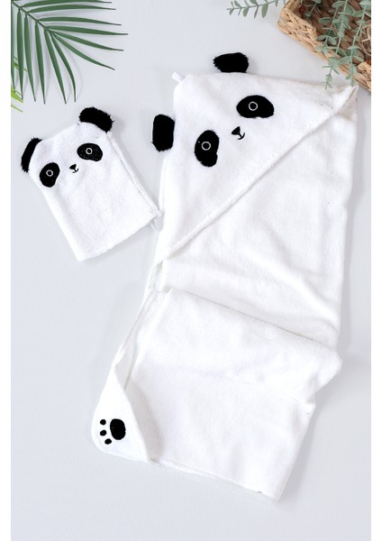 Kız Erkek Bebek Sevimli Panda Lüks Havlu Seti % 100 Pamuk Kumaş 0- 2 Yaş STL6961 fırsatları