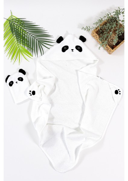 Kız Erkek Bebek Sevimli Panda Lüks Havlu Seti % 100 Pamuk Kumaş 0- 2 Yaş STL6961 indirimleri