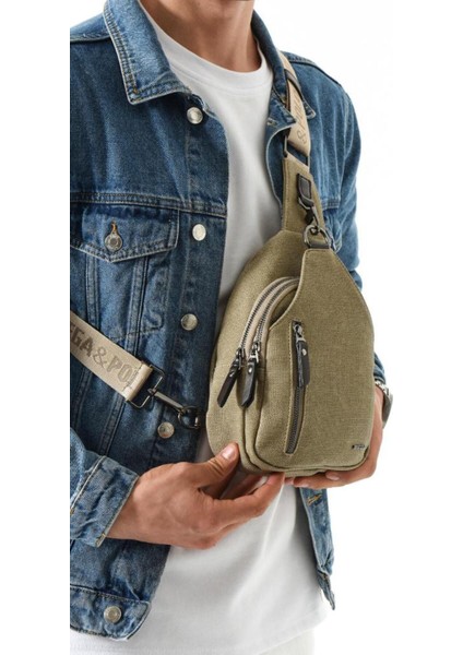 Erkek Bady Bag Göğüs Çantası Kanvas Kumaş Sırt Çantası 27*17 cm Günlük Omuz Çantası