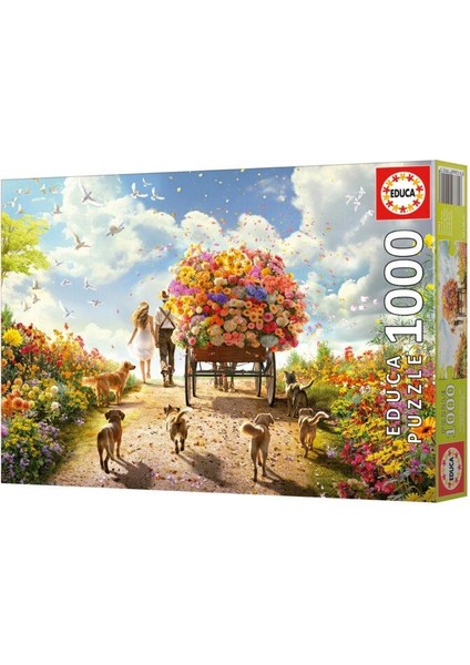1000 Parçalık Çiçek Taşıyan Araba - 19921 - Carrying Flowers