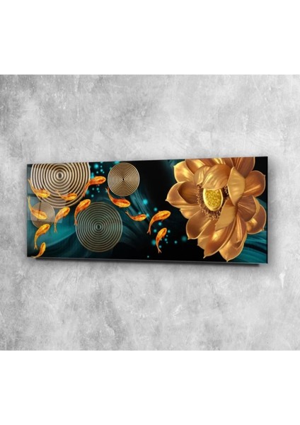 Marsilyan- Gold Balıklar Panoramik Cam Tablo fiyatları