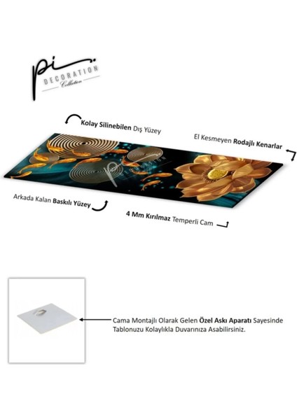 Marsilyan- Gold Balıklar Panoramik Cam Tablo fırsatları