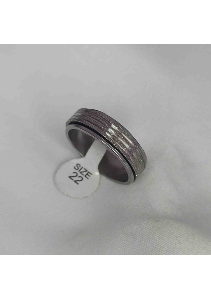 Sim Şerit Detay Çelik Unisex Yüzük