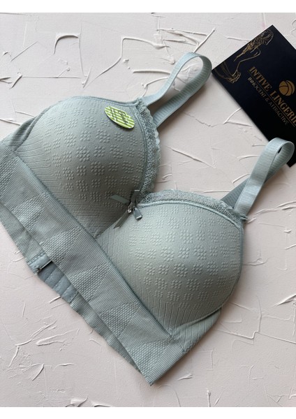 Celine C Cup Bambu Hisli Ultra Rahat Polamid Kumaştan Dokulu Dantel Detaylı Balensiz Desteksiz Sütyen fiyatları