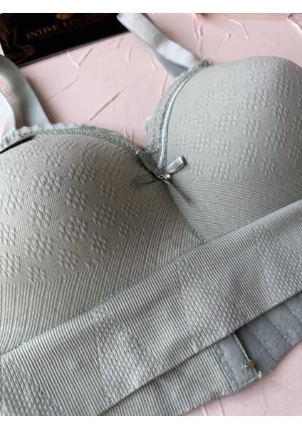 Celine C Cup Bambu Hisli Ultra Rahat Polamid Kumaştan Dokulu Dantel Detaylı Balensiz Desteksiz Sütyen fırsatları