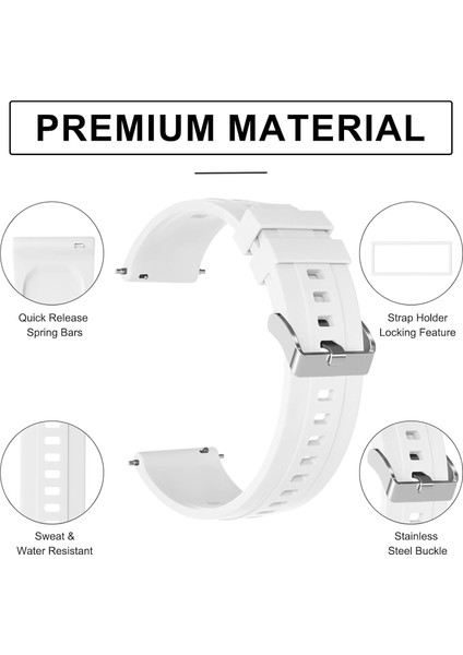 Huawei Watch 3 Gt Gt2 GT2E Gt3 Gt4 Gt 5 Pro Se Elite 46MM Uyumlu 22MM Silikon Metal Tokalı Kordon