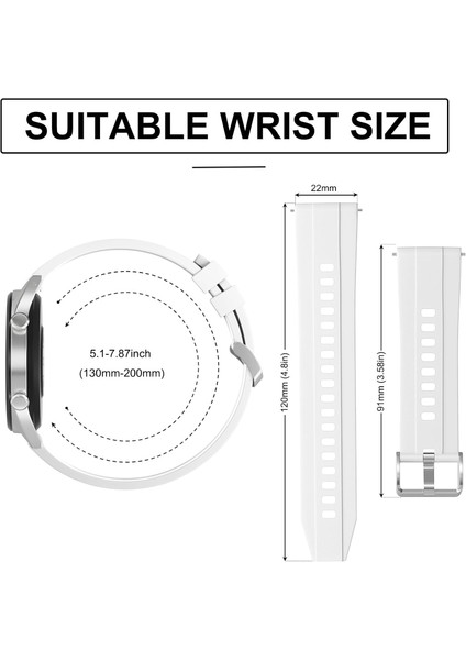 Huawei Watch 3 Gt Gt2 GT2E Gt3 Gt4 Gt 5 Pro Se Elite 46MM Uyumlu 22MM Silikon Metal Tokalı Kordon