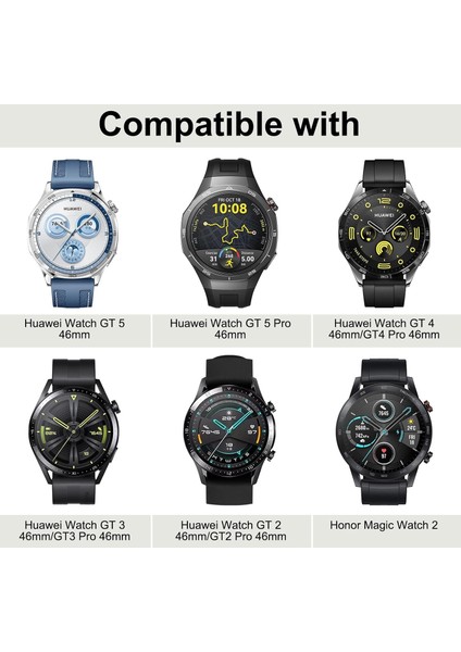 Huawei Watch 3 Gt Gt2 GT2E Gt3 Gt4 Gt 5 Pro Se Elite 46MM Uyumlu 22MM Silikon Metal Tokalı Kordon modelleri